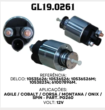 [19.261] 19.261 AUT. MONTANA,ONIX,PRISMA,SPIN 12V  ZM 261 (930094)