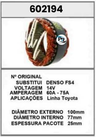 602194 EST. TOYOTA 14V 70-75A DENSO FS4