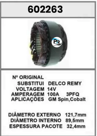 602263 EST. GM, SPIN,ONIX 14V 100A DELCO REMY