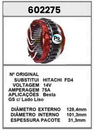 602275 EST.BESTA GS C/LADO LISO 75A 14V HITACHI FD4