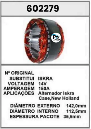 [602279] 602279 EST. ISKRA CASE, NEW HOLLAND 14V 150A ISKRA