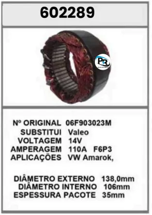 [602289] 602289  EST. S10,MAREA, VW AMAROK 14V 110A FP3 VALEO