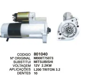 801040 MOTOR DE PARTIDA L200 TRITON 3.2 12V 10D MITSUBISHI