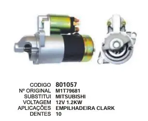 801057 MOTOR DE PARTIDA EMPIH.CLARK 12V 10D MITSUBISHI
