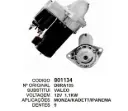 801134 MOTOR DE PARTIDA MONZA,KADETT VALEO 12V 9D VALEO