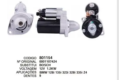 801154 MOTOR DE PARTIDA BMW 9D 12V BOSCH