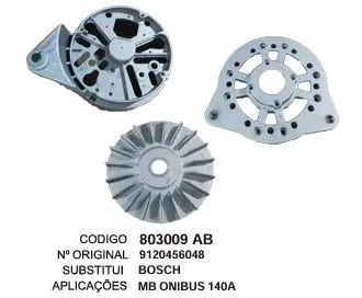 [803009AB] 803009AB MANCAL DIANTEIRO+ TRASEIRO ALTERNADOR MBB