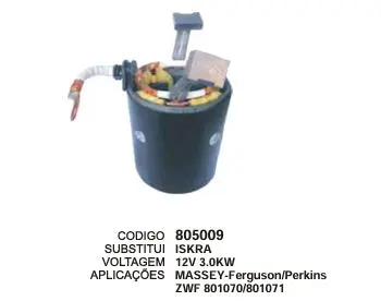 805009 BOB.ISKRA ESCAVADEIRA JCB3.0KW 12V C/ CARCACA