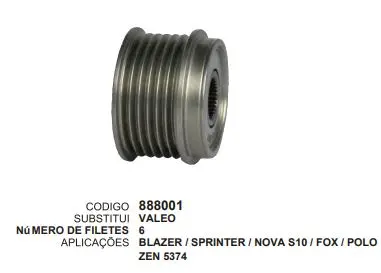 [888001] 888001 POLIA BLAZER,SPRINTER,NOVA S10,FOX ZEN 5374