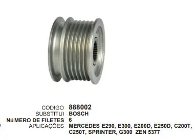 [888002] 888002 POLIA MB CLASSE, SPRINTER ZEN 5377