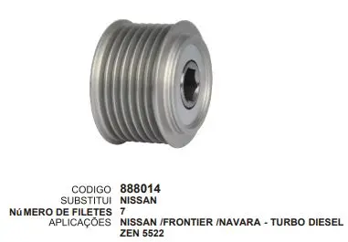 888014 POLIA NISSAN NAVARA ZEN 5522