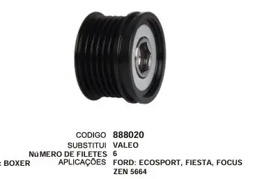 [888020] 888020 POLIA FORD ECOSPORT, FIESTA, FOCUS ZEN 5664