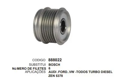 888022 POLIA AUDI,FORD,VW ZEN 5378