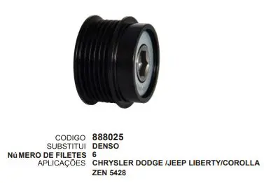 [888025] 888025 POLIA CHRYSLER DODGE,COROLLA ZEN 5428