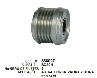 [888027] 888027 POLIA ASTRA,CORSA,ZAFIRA,VECTRA ZEN 5455