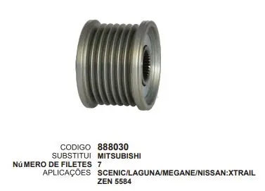 888030 POLIA SCENIC,LAGUNA,MEGANE ZEN 5584