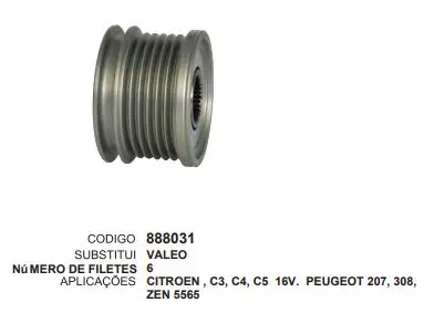 [888031] 888031 POLIA CITROEN C3,C4,C5,PEUGEOT ZEN 5565