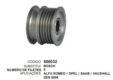 [888032] 888032 POLIA ALFA ROMEO,OPEL,SAAB ZEN 5508