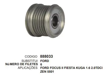 [888033] 888033 POLIA FORD FOCUS, FIESTA KUGA ZEN 5501