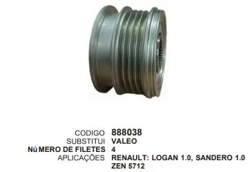 [888038] 888038 POLIA RENAULT,LOGAN,SANDERO ZEN 5712