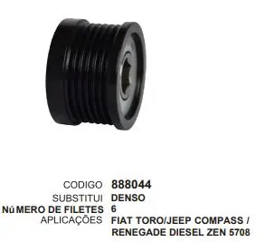 [888044] 888044 POLIA FIAT TORO COMPAS,RENEGADE ZEN 5708