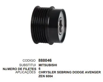 [888046] 888046 POLIA CHYSLER SEBRING DODGE  ZEN 6004 / ZEN 5507