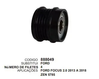 [888049] 888049 POLIA FORD FOCUS 2.0 ZEN 5785