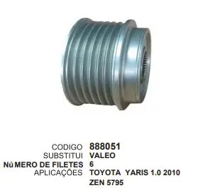 [888051] 888051 POLIA TOYOTA YARIS ZEN 5795
