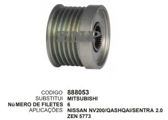 [888053] 888053 POLIA NISSAN, QASHQAI, SENTRA 2.0 ZEN 5773