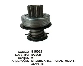 919027 BENDIX MAVERICK , RURAL, WILLYS ZEN 115