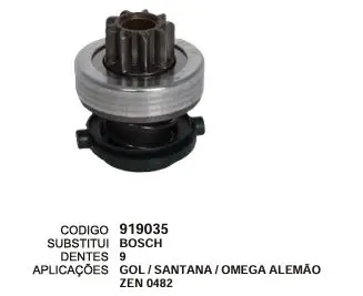 [919035] 919035 BENDIX GOL,SANTANA,OMEGA ZEN 0482