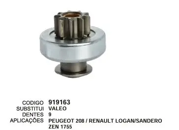[919163] 919163 BENDIX PEUGEOT 208, LOGAN,SANDERO ZEN 1755