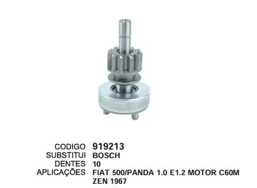 [919213] 919213 BENDIX FIAT 500 PANDA MOTOR C60M ZEN 1967