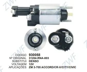 [930058] 930058 AUT. ACCORD/CR-V/CITY/CIVIC 12  ZM 3-705
