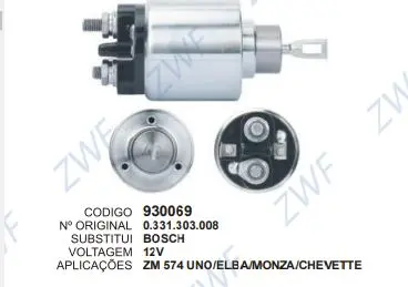 [930069] 930069 AUT. UNO,ELBA,MONZA,CHEVETTE 12V  ZM 574