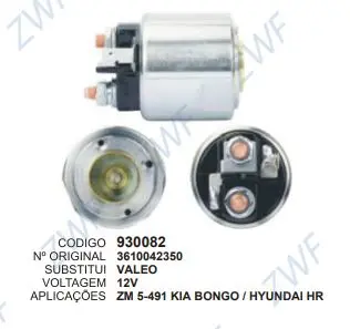 930082 AUT.KIA BONGO,HYUNDAI HR 12V   ZM 5-491