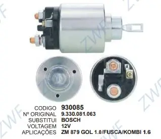 930085 AUT. GOL 1.0,FUSCA, KOMBI 1.6 12V    ZM 879