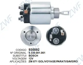 930092 AUT. GOL,VOYAGEM,PARATI,SAVEIRO 12V   ZM 871