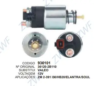 930101 AUT. I30,HB20,ELANTRA,SOUL 12V  ZM 2-391