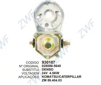 930107 RELE DE PART.CATERP. 24V C/ MANCAL ZM 89.404.03