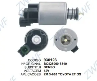 930123 AUT. TOYOTA ETIOS DENSO 12V   ZM 3-665