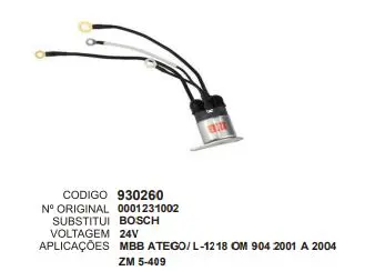 [930260] 930260 RELE AUXILIAR MERCEDES BENS 4V ZM 5-409