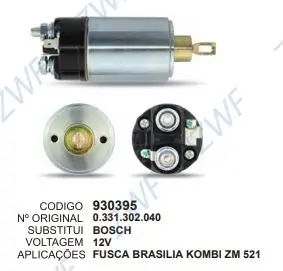 [930395] 930395 AUT. FUSCA, BRASILIA, KOMBI ZM 521