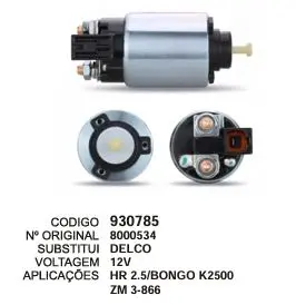 [930785] 930785 AUT. HR 2.5, BONGO K2500 DELCO REMY 12V ZM 3-866