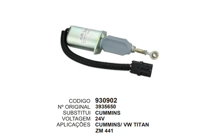[930902] 930902 CORTE DA BOMBA INJETORA CUMMINS, VOLKS, FORD 24V ZM 441
