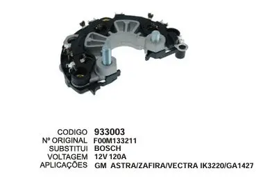 933003 / IK 3220 / GA1420 PLACA GM ASTRA