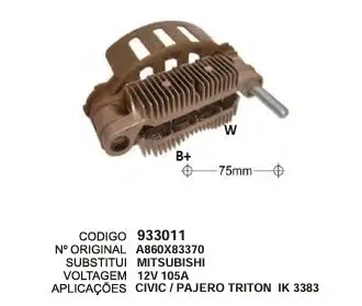 933011 / IK 3383 PLACA CIVC,PAJERO TRITON