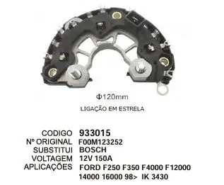 933015 / IK 3430 PLACA FORD F250