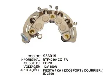 933019/ IK 3890 PLACA FIESTA KA ECOSPORT COURRIER