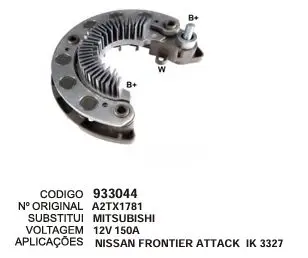 933044 / IK 3327 PLACA NISSAN FRONTIER ATTACK